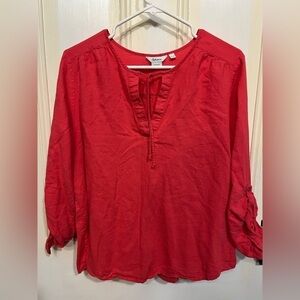 Reitmans Womens Long Sleeve Keyhole Tie Neck Top XXLarge